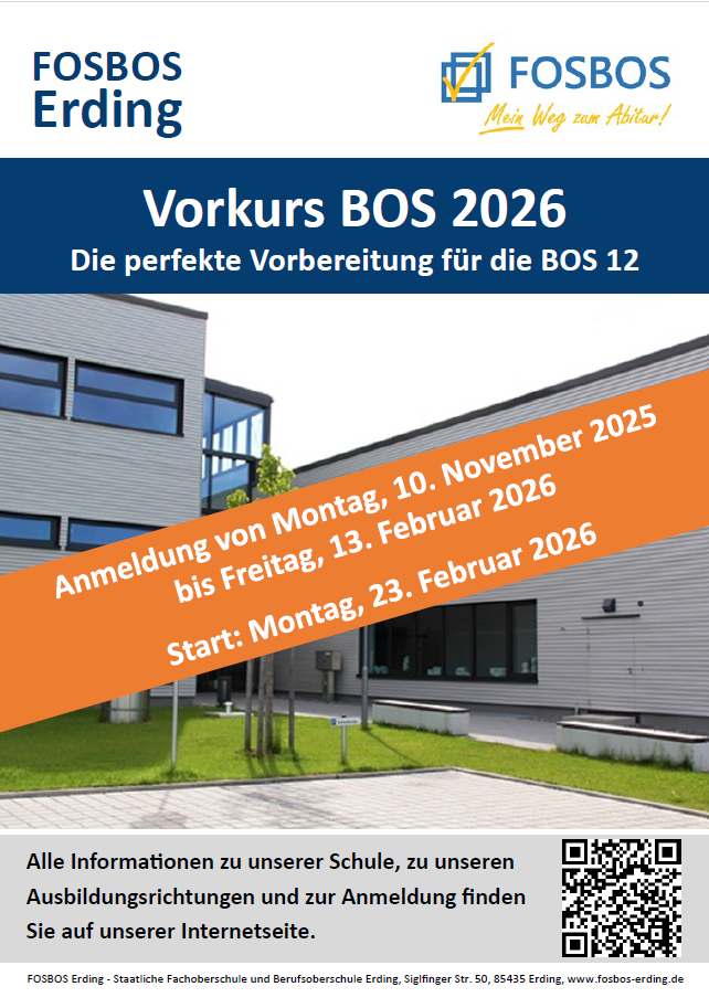 Plakat Vorkurs BOS