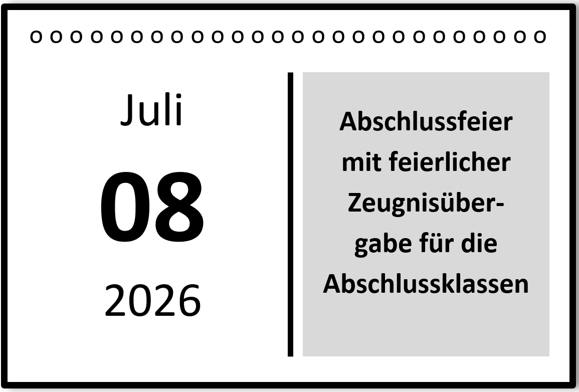 Abschlussfeier 2026 findet am 08.07.2026 statt
