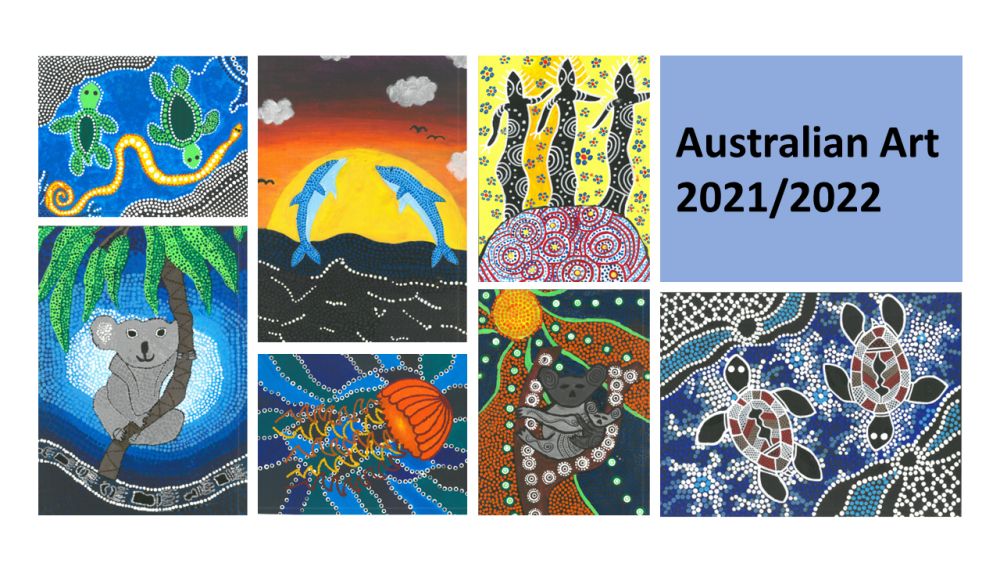 Kunstprojekt Australian Art Schuljahr 2021 2022